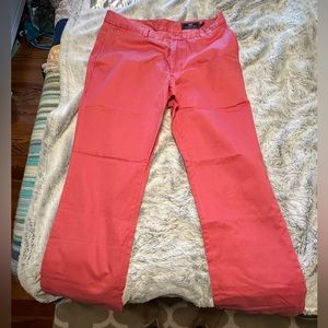 Men’s Vineyard Vines Slim Fit Breaker Pant - Size 32x30 color salmon red